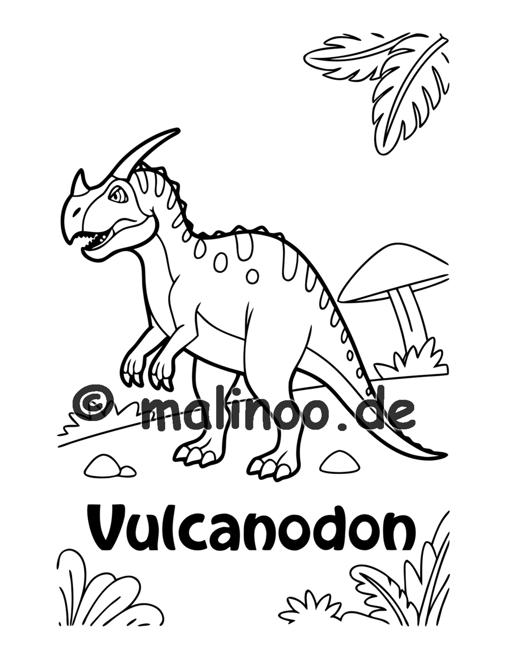 Dino Malbuch Kinder – 20 Dinosaurier zum Ausmalen, Malbuch ab 3 Jahre, Band 5, malinoo