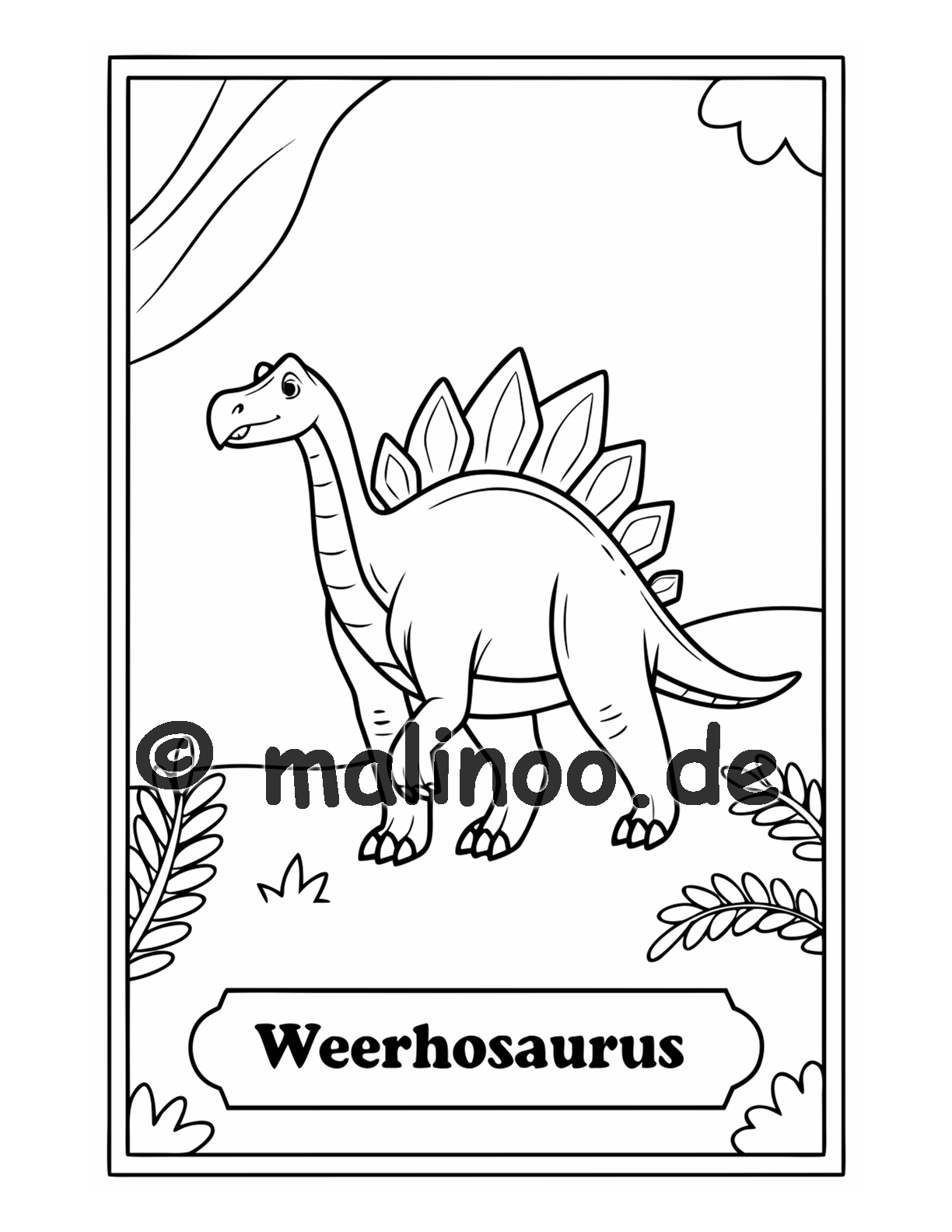 Dino Malbuch Kinder – 20 Dinosaurier zum Ausmalen, Malbuch ab 3 Jahre, Band 5, malinoo