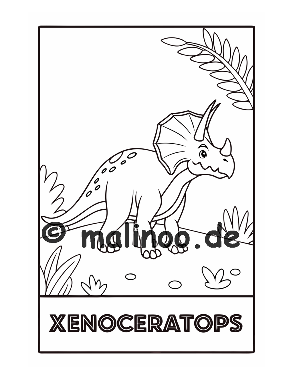 Dino Malbuch Kinder – 20 Dinosaurier zum Ausmalen, Malbuch ab 3 Jahre, Band 5, malinoo