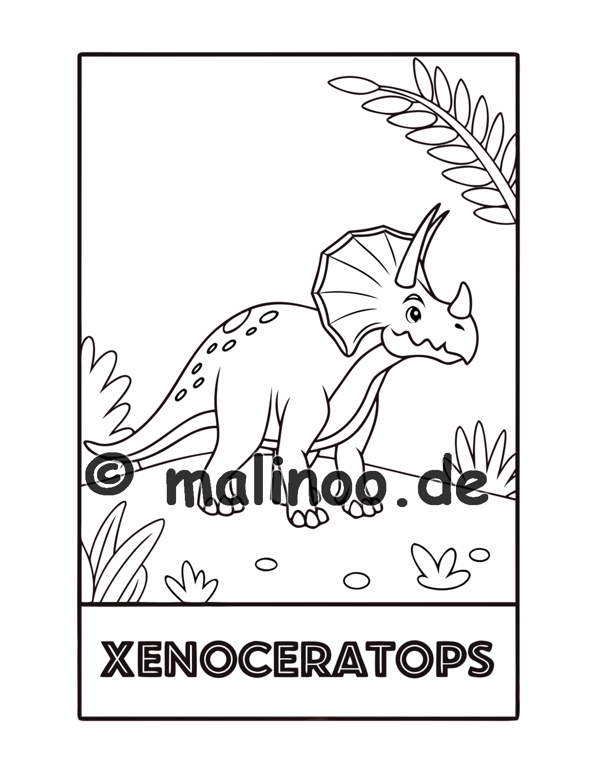 Dino Malbuch Kinder – 20 Dinosaurier zum Ausmalen, Malbuch ab 3 Jahre, Band 5, malinoo