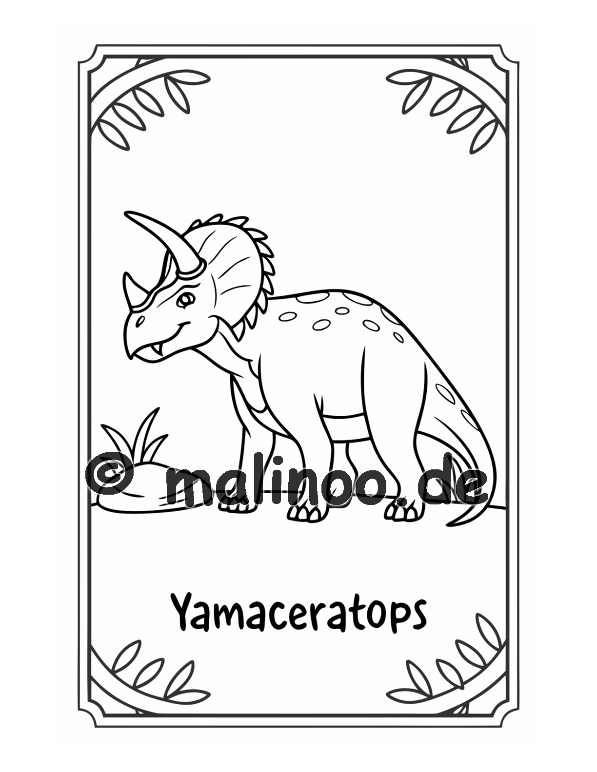 Dino Malbuch Kinder – 20 Dinosaurier zum Ausmalen, Malbuch ab 3 Jahre, Band 5, malinoo