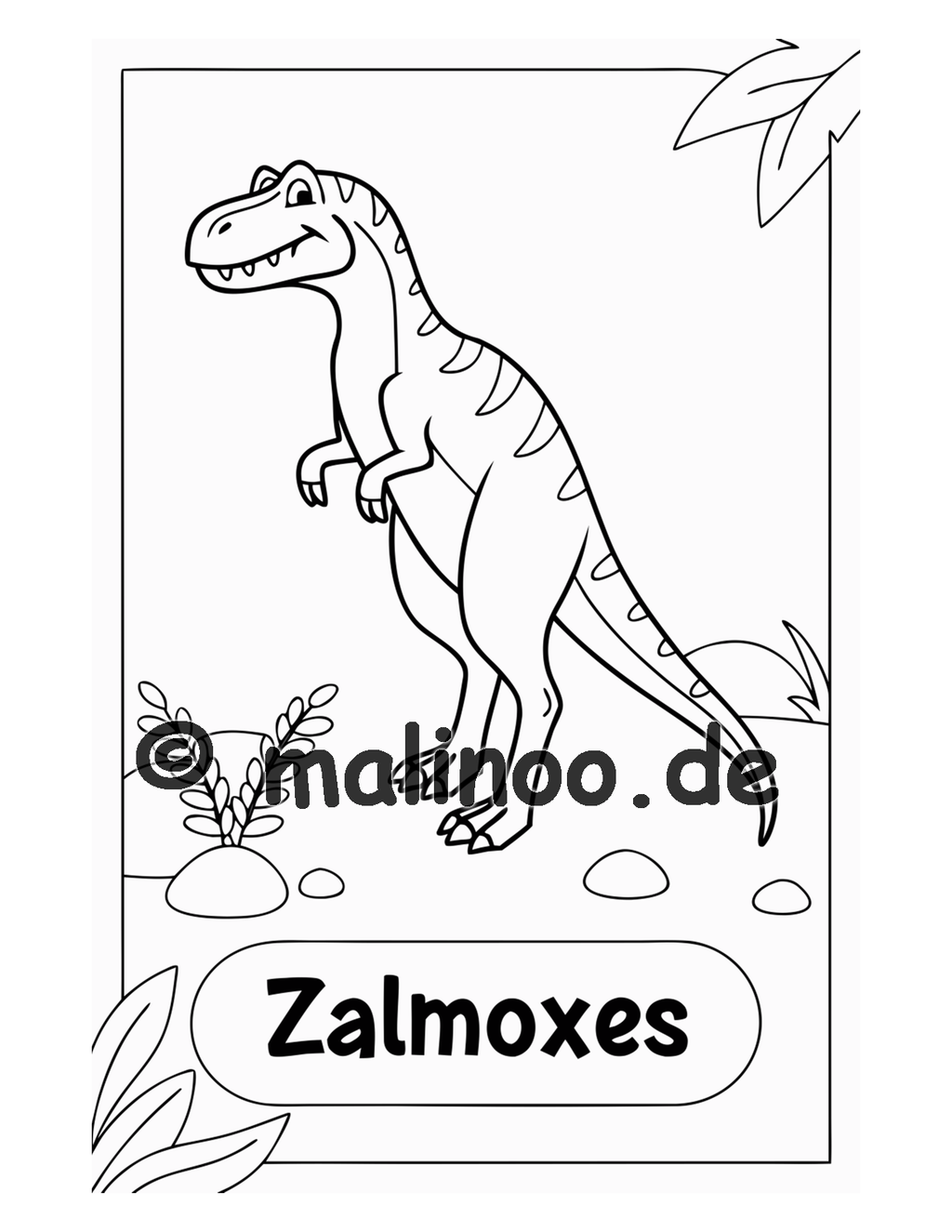 Dino Malbuch Kinder – 20 Dinosaurier zum Ausmalen, Malbuch ab 3 Jahre, Band 5, malinoo