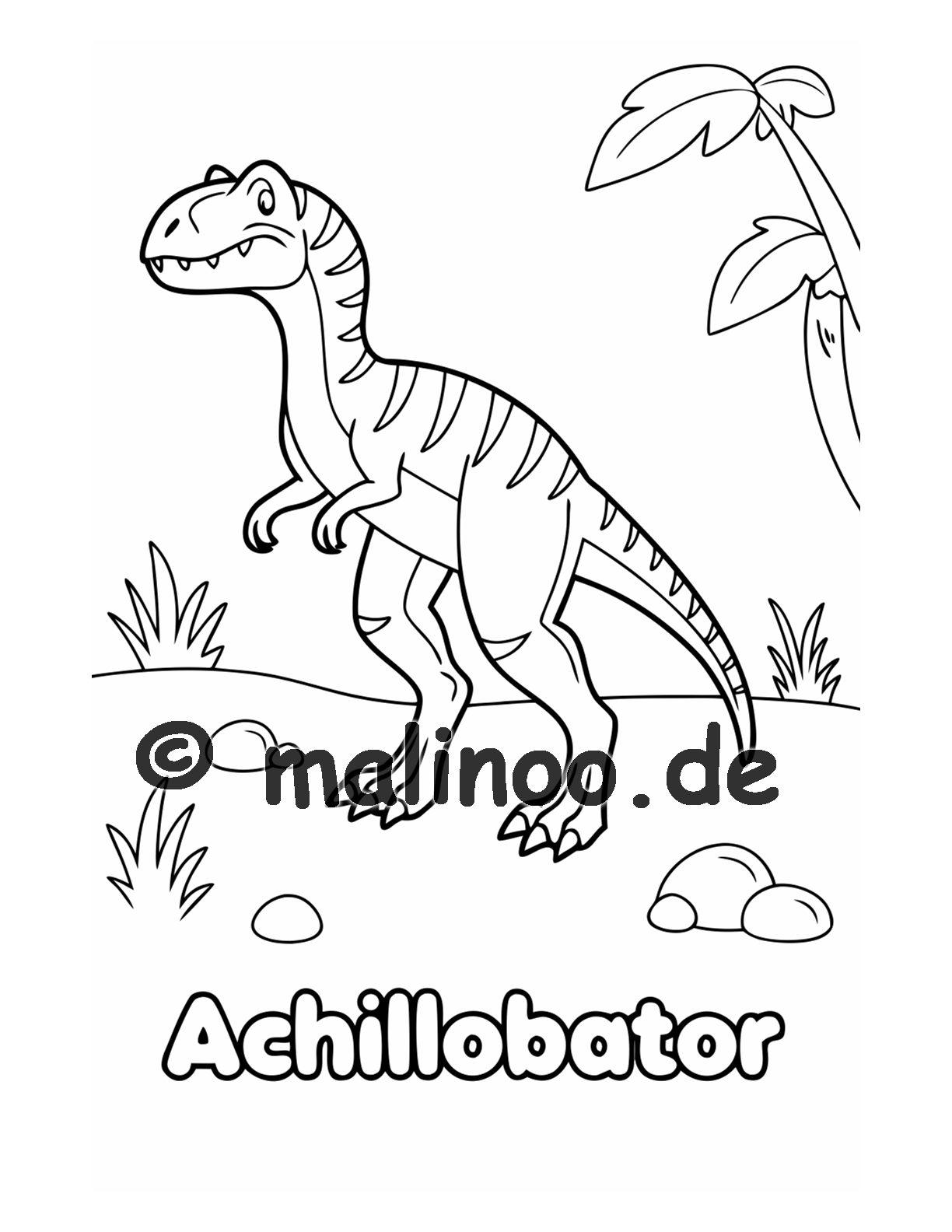 Dino Malbuch Kinder – 20 Dinosaurier zum Ausmalen, Malbuch ab 3 Jahre, Band 5, malinoo