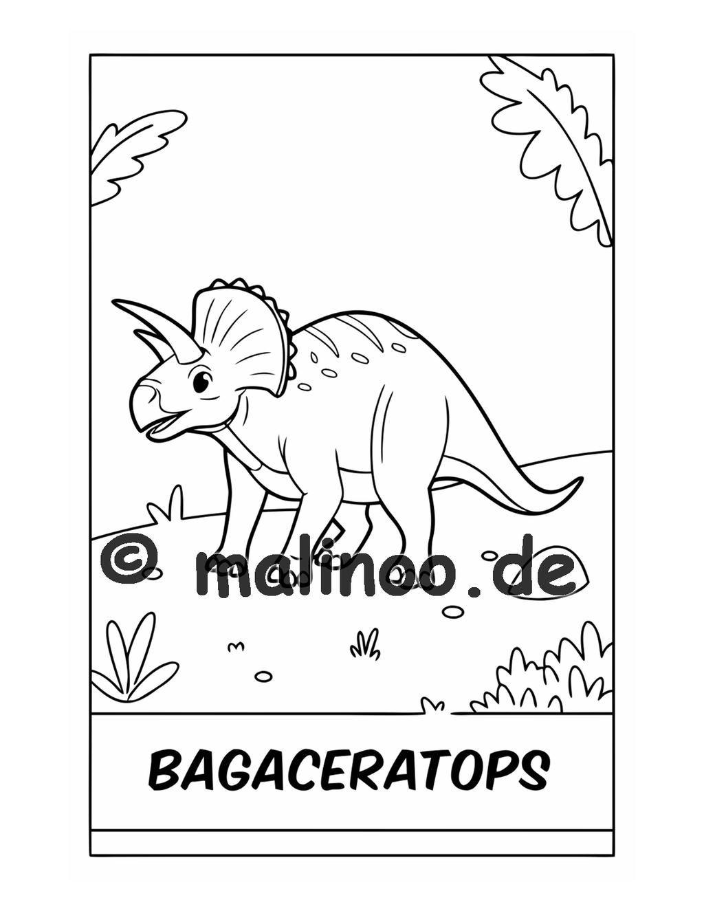Dino Malbuch Kinder – 20 Dinosaurier zum Ausmalen, Malbuch ab 3 Jahre, Band 5, malinoo