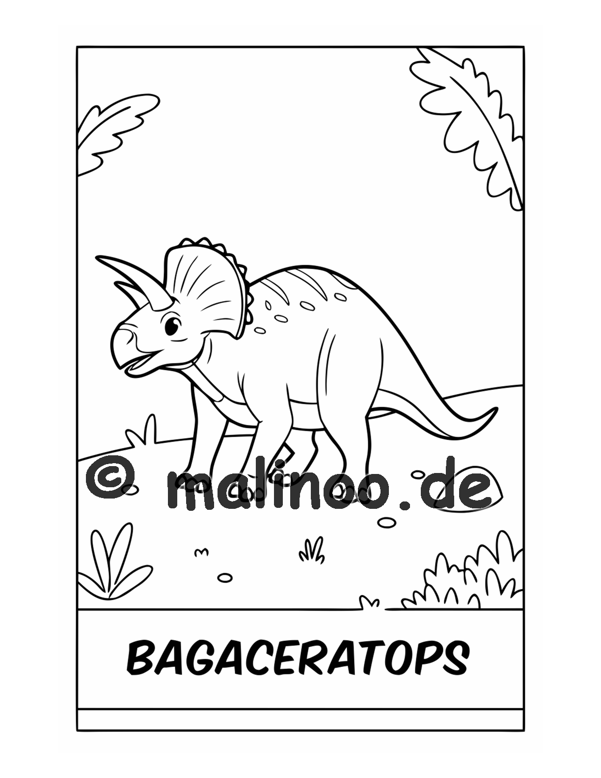 Dino Malbuch Kinder – 20 Dinosaurier zum Ausmalen, Malbuch ab 3 Jahre, Band 5, malinoo
