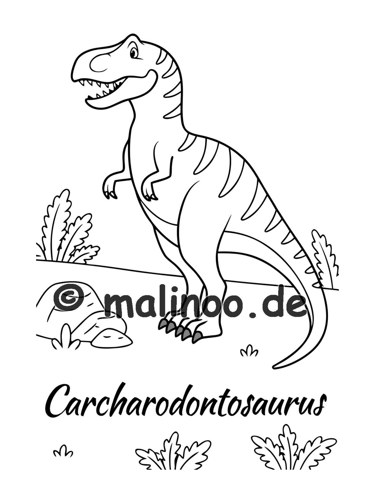 Dino Malbuch Kinder – 20 Dinosaurier zum Ausmalen, Malbuch ab 3 Jahre, Band 5, malinoo