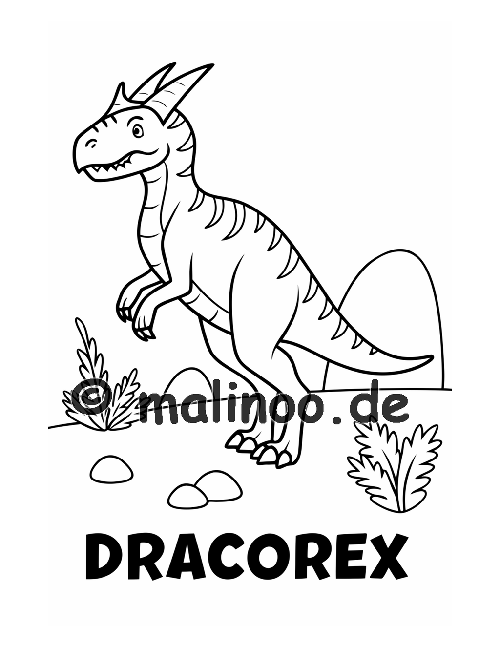 Dino Malbuch Kinder – 20 Dinosaurier zum Ausmalen, Malbuch ab 3 Jahre, Band 5, malinoo