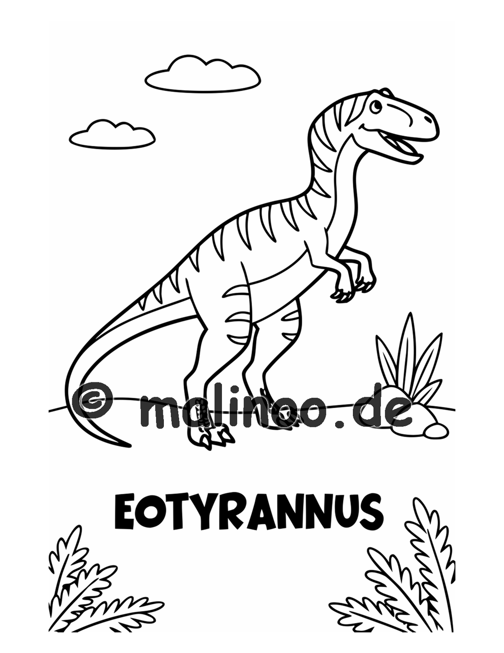 Dino Malbuch Kinder – 20 Dinosaurier zum Ausmalen, Malbuch ab 3 Jahre, Band 5, malinoo