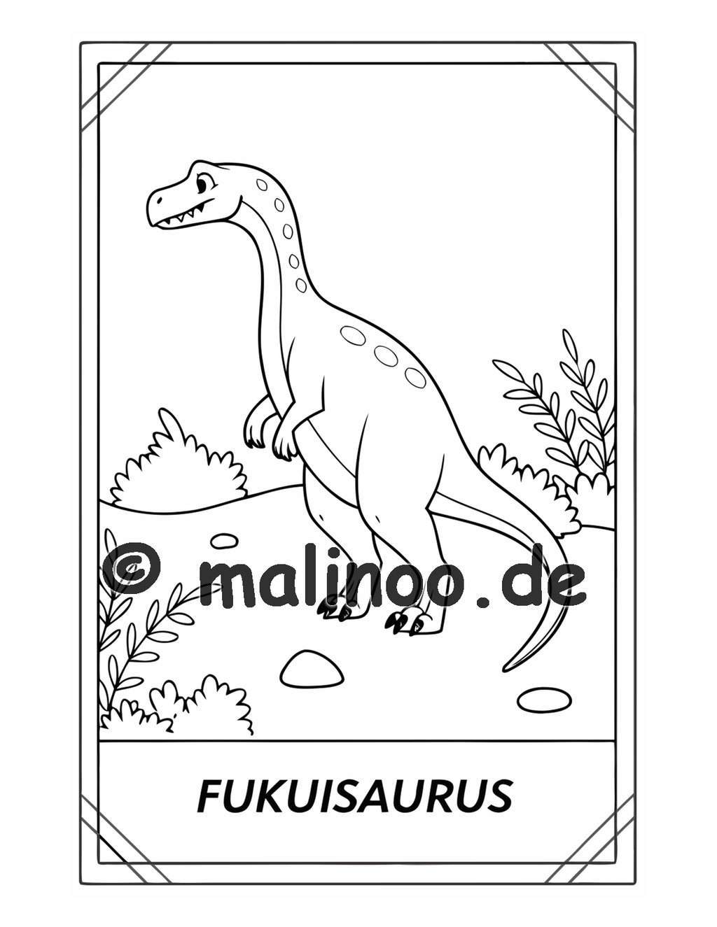Dino Malbuch Kinder – 20 Dinosaurier zum Ausmalen, Malbuch ab 3 Jahre, Band 5, malinoo