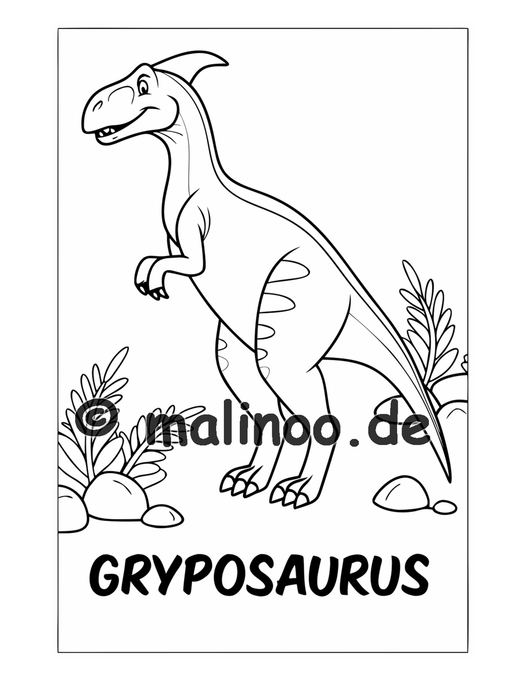 Dino Malbuch Kinder – 20 Dinosaurier zum Ausmalen, Malbuch ab 3 Jahre, Band 5, malinoo
