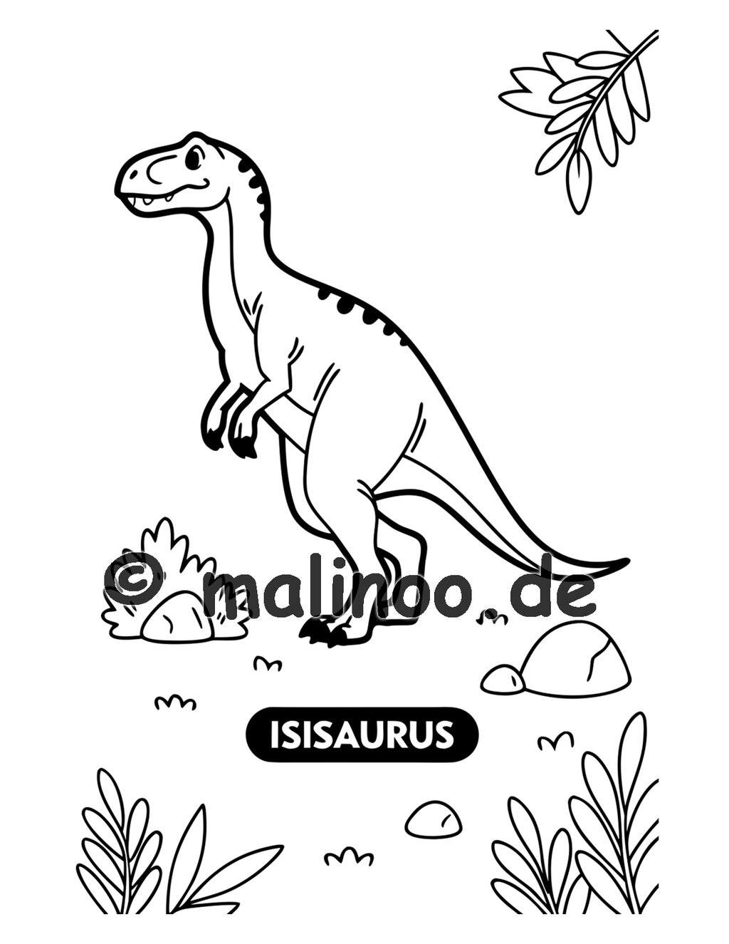 Dino Malbuch Kinder – 20 Dinosaurier zum Ausmalen, Malbuch ab 3 Jahre, Band 5, malinoo
