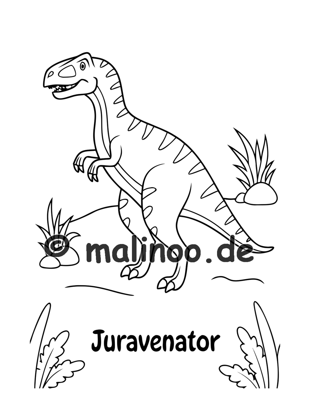 Dino Malbuch Kinder – 20 Dinosaurier zum Ausmalen, Malbuch ab 3 Jahre, Band 5, malinoo