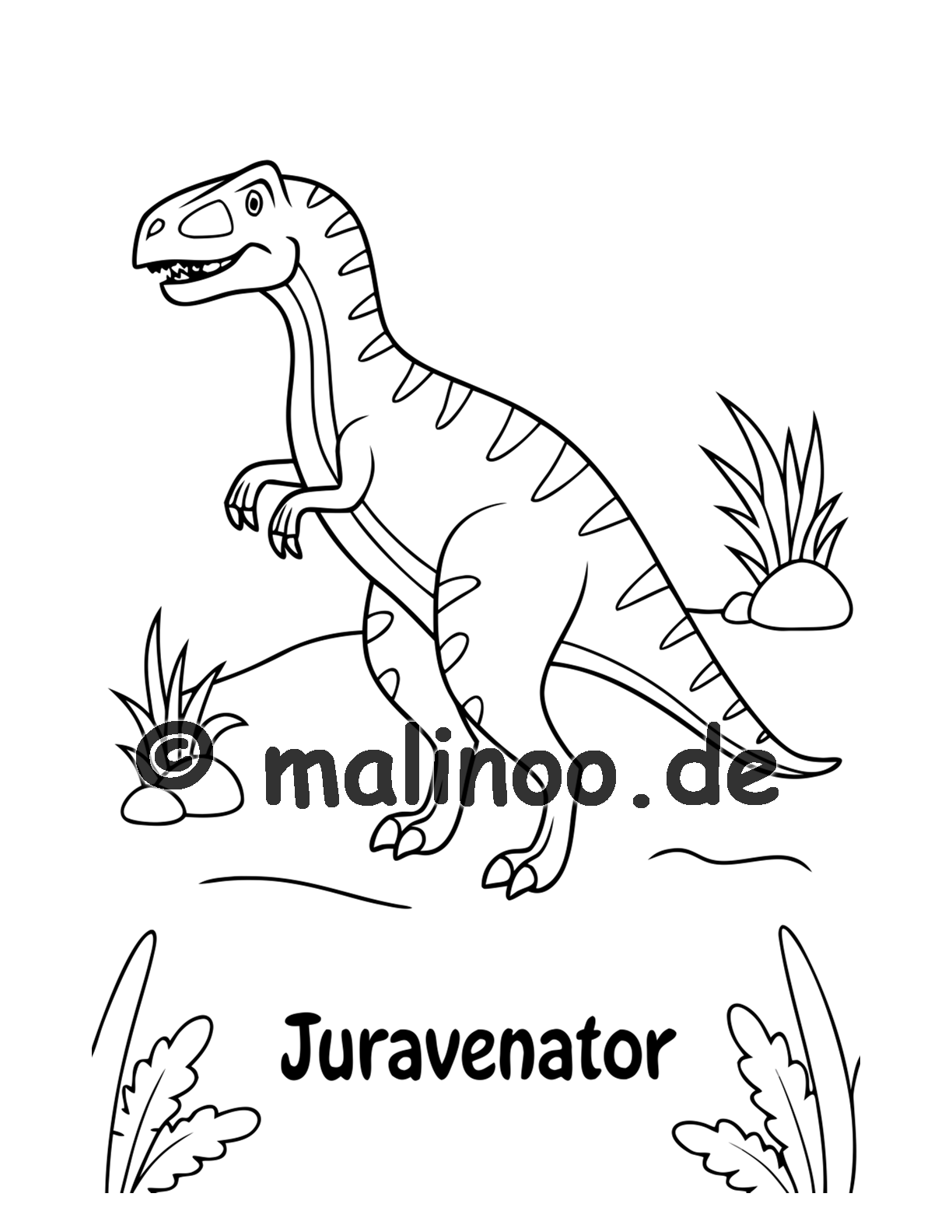 Dino Malbuch Kinder – 20 Dinosaurier zum Ausmalen, Malbuch ab 3 Jahre, Band 5, malinoo