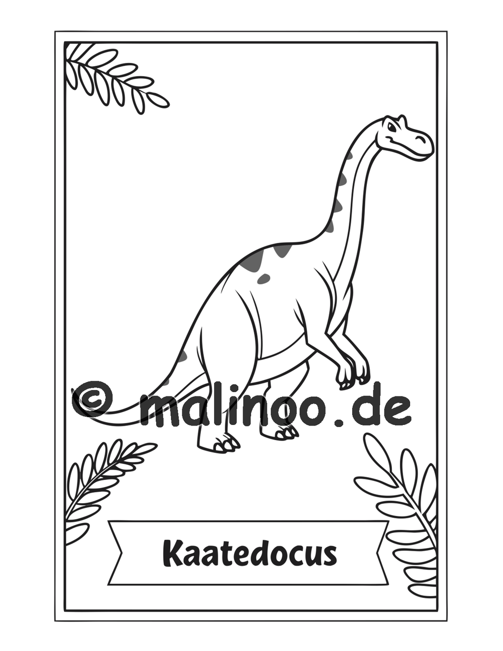 Dino Malbuch Kinder – 20 Dinosaurier zum Ausmalen, Malbuch ab 3 Jahre, Band 5, malinoo