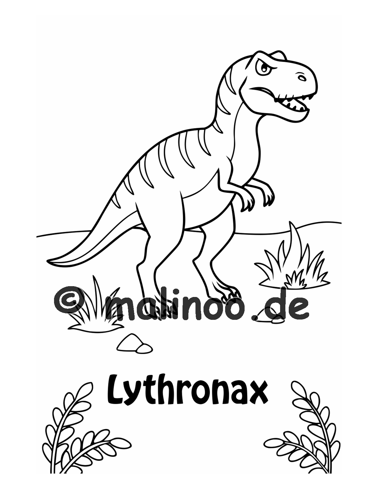 Dino Malbuch Kinder – 20 Dinosaurier zum Ausmalen, Malbuch ab 3 Jahre, Band 5, malinoo