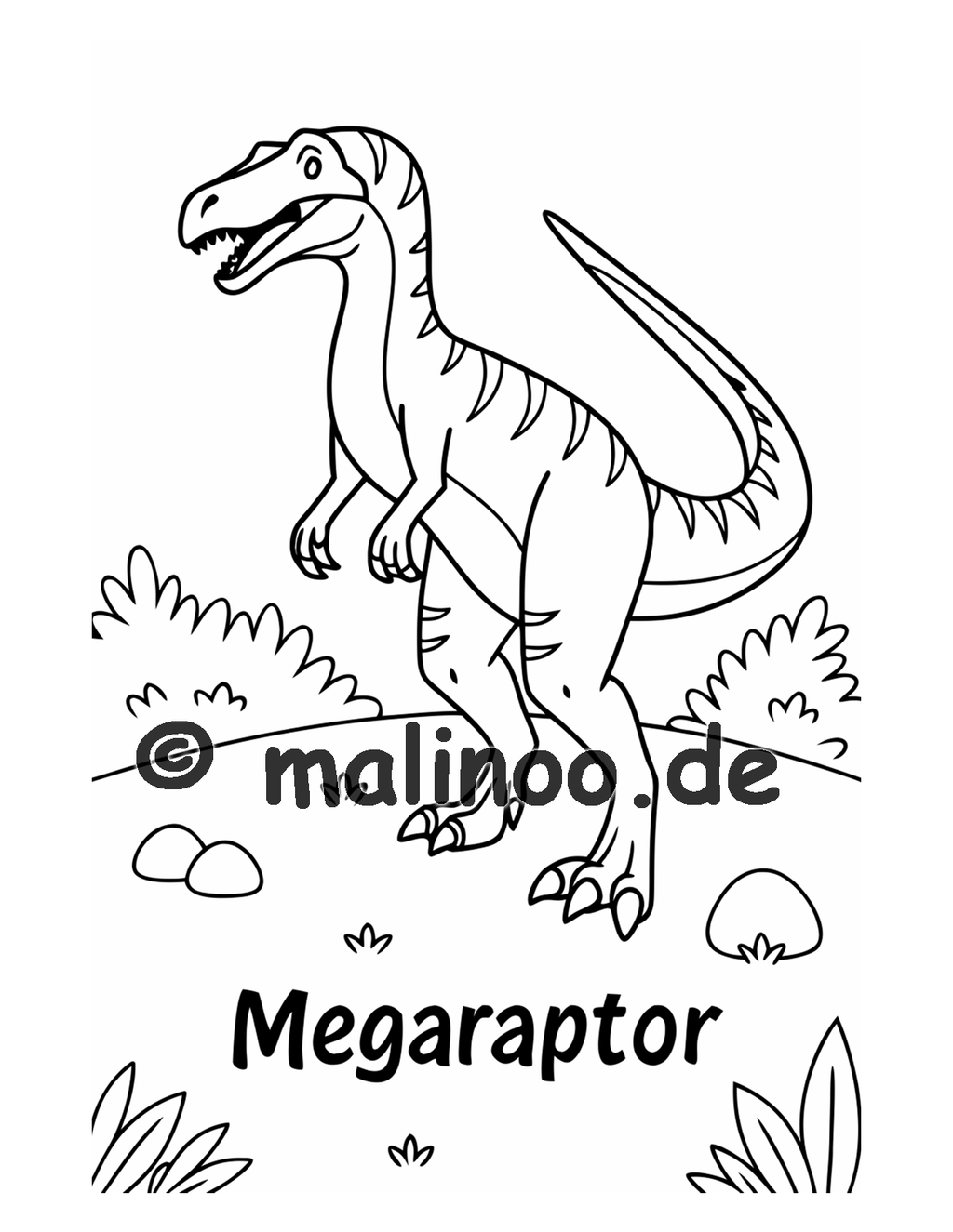Dino Malbuch Kinder – 20 Dinosaurier zum Ausmalen, Malbuch ab 3 Jahre, Band 5, malinoo