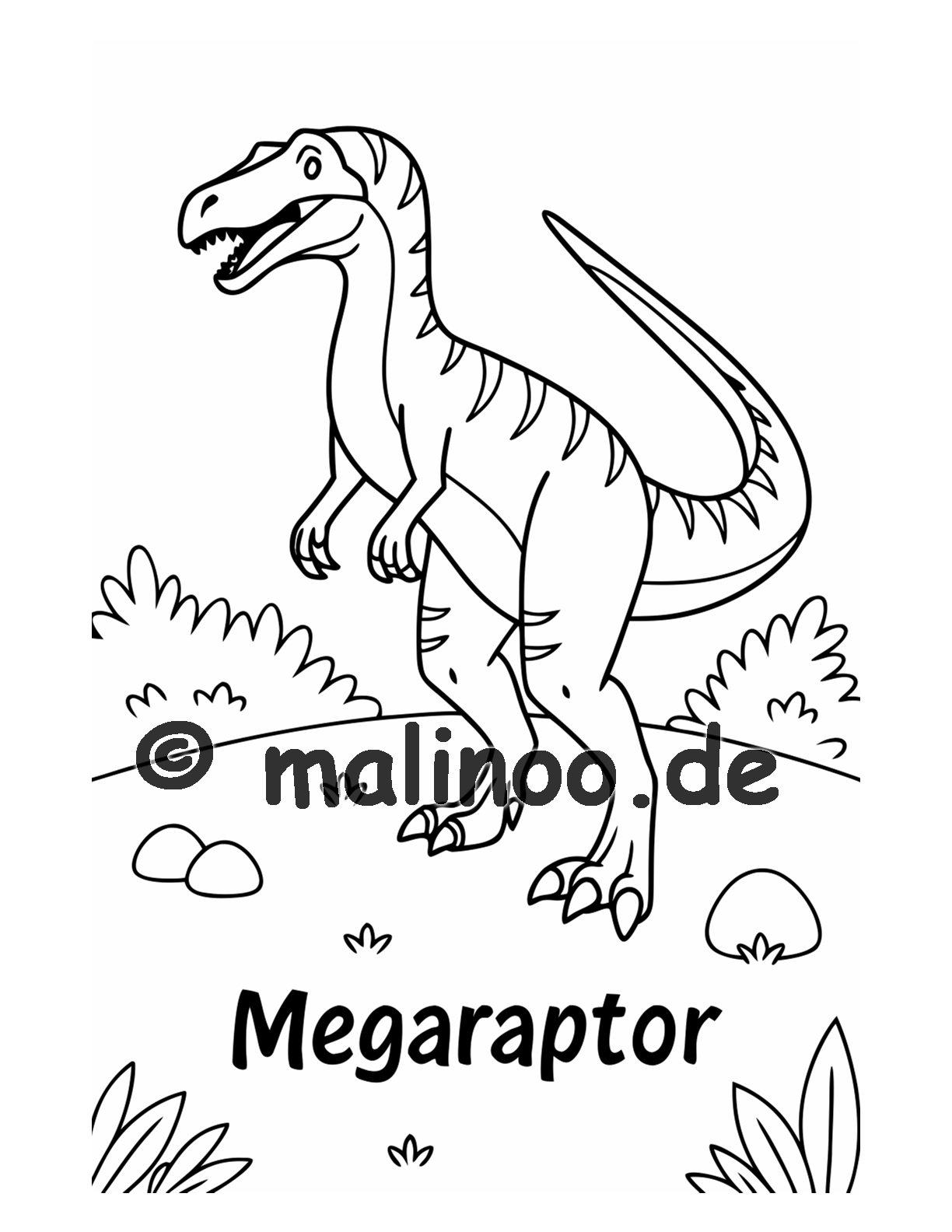 Dino Malbuch Kinder – 20 Dinosaurier zum Ausmalen, Malbuch ab 3 Jahre, Band 5, malinoo