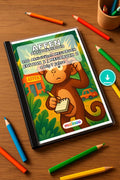 Affen Aktivitätsbuch 100 Rätsel- und Aktivitätsseiten PDF – Mockup-Ansicht