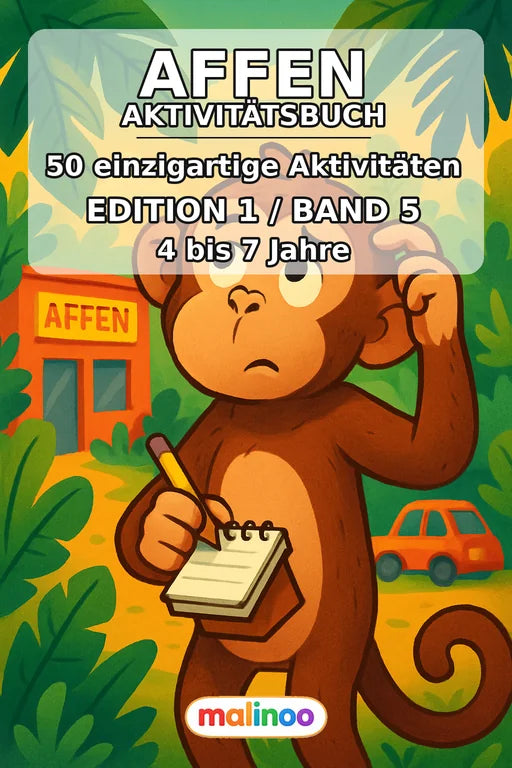 Affen Aktivitätsbuch 50 Rätsel- und Aktivitätsseiten PDF – Cover