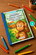 Affen Aktivitätsbuch 50 Rätsel- und Aktivitätsseiten PDF – Mockup-Ansicht