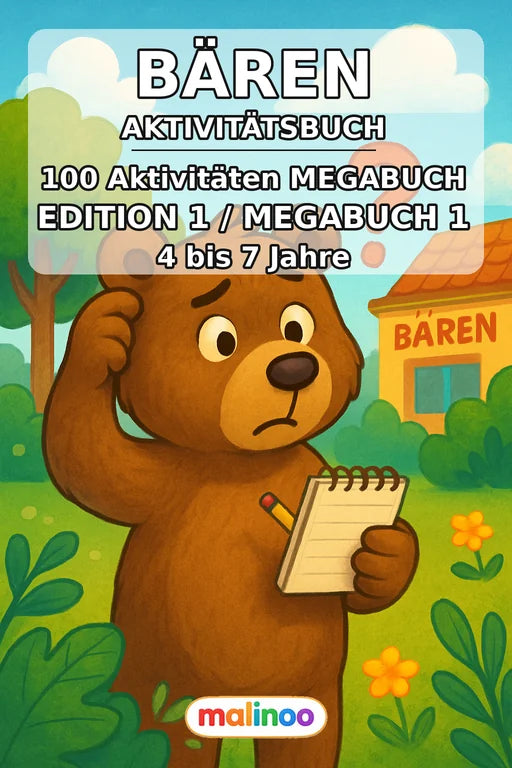 Bären Aktivitätsbuch 100 Rätsel- und Aktivitätsseiten gedruckt+gebunde – Cover