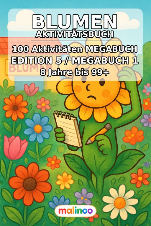 Blumen Aktivitätsbuch 100 Rätsel- und Aktivitätsseiten PDF Download – Cover