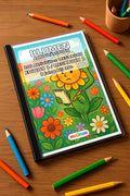 Blumen Aktivitätsbuch 100 Rätsel- und Aktivitätsseiten gedruckt+gebund – Mockup-Ansicht
