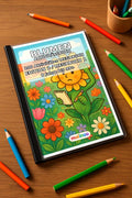 Blumen Aktivitätsbuch 100 Rätsel- und Aktivitätsseiten gedruckt+gebund – Mockup-Ansicht