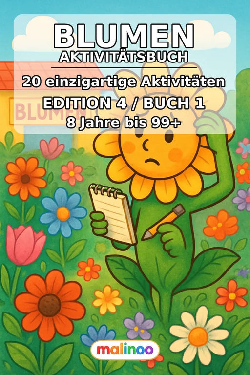 Blumen Aktivitätsbuch 20 Rätsel- und Aktivitätsseiten PDF Download – Cover