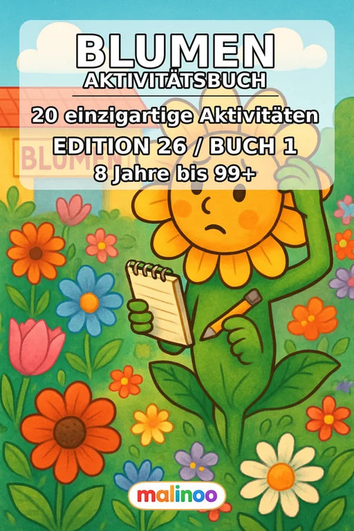 Blumen Aktivitätsbuch 20 Rätsel- und Aktivitätsseiten PDF Download – Cover