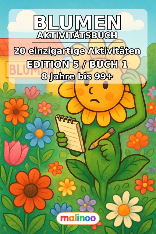 Blumen Aktivitätsbuch 20 Rätsel- und Aktivitätsseiten PDF Download – Cover