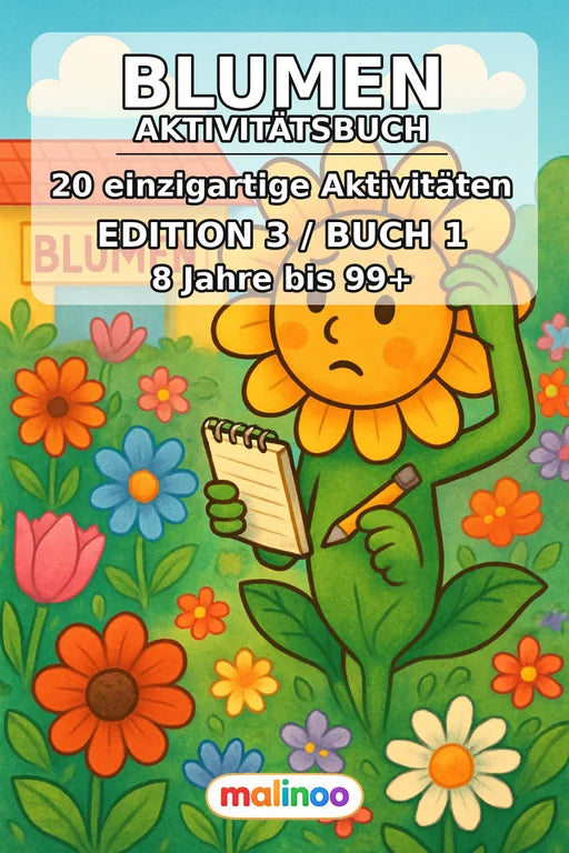 Blumen Aktivitätsbuch 20 Rätsel- und Aktivitätsseiten PDF Download – Cover