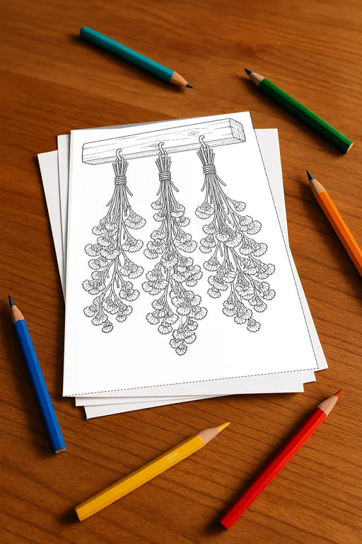 Blumen Aktivitätsbuch 20 Rätsel- und Aktivitätsseiten gedruckt+lose – Mockup-Ansicht