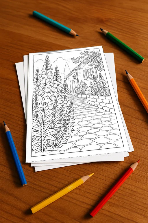 Blumen Aktivitätsbuch 20 Rätsel- und Aktivitätsseiten gedruckt+lose – Mockup-Ansicht