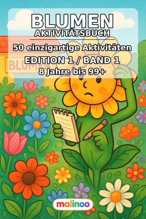 Blumen Aktivitätsbuch 50 Rätsel- und Aktivitätsseiten PDF Download – Cover