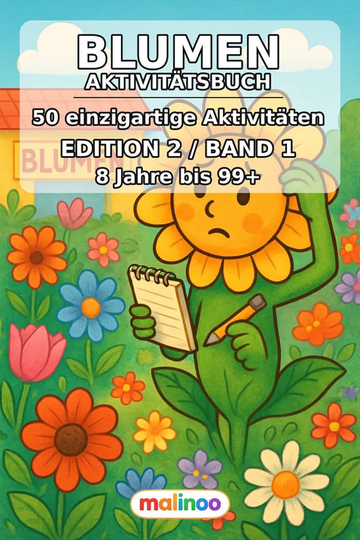 Blumen Aktivitätsbuch 50 Rätsel- und Aktivitätsseiten PDF Download – Cover