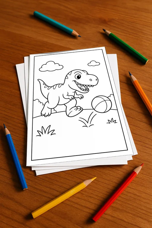 Dinosaurier Aktivitätsbuch 20 Rätsel- und Aktivitätsseiten gedruckt+lo – Mockup-Ansicht