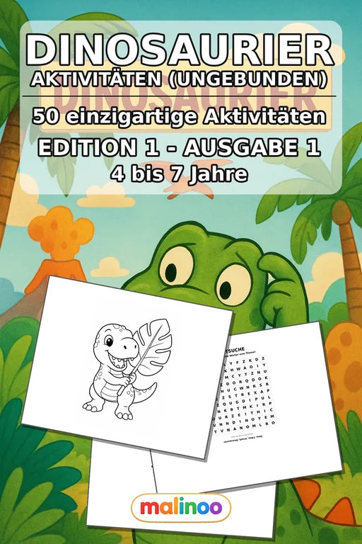 Dinosaurier Aktivitätsbuch 50 Rätsel- und Aktivitätsseiten gedruckt+lo – Cover