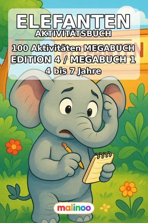 Elefanten Aktivitätsbuch 100 Rätsel- und Aktivitätsseiten gedruckt+geb – Cover