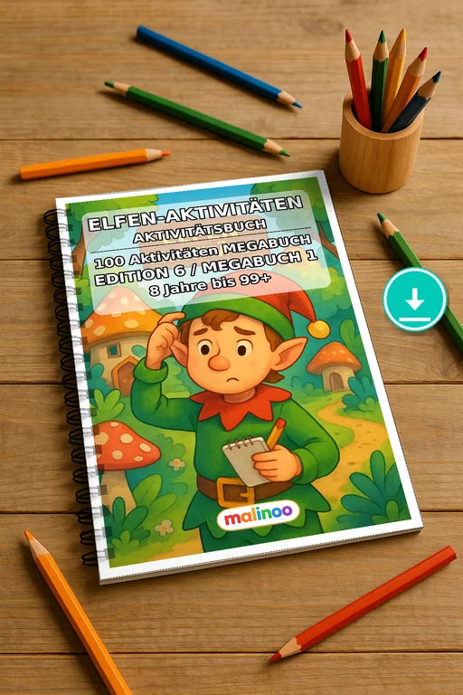 Elves Activity Aktivitätsbuch 100 Rätsel- und Aktivitätsseiten PDF Dow – Mockup-Ansicht