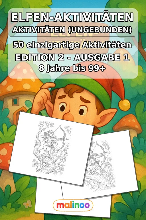 Elves Activity Aktivitätsbuch 50 Rätsel- und Aktivitätsseiten gedruckt – Cover