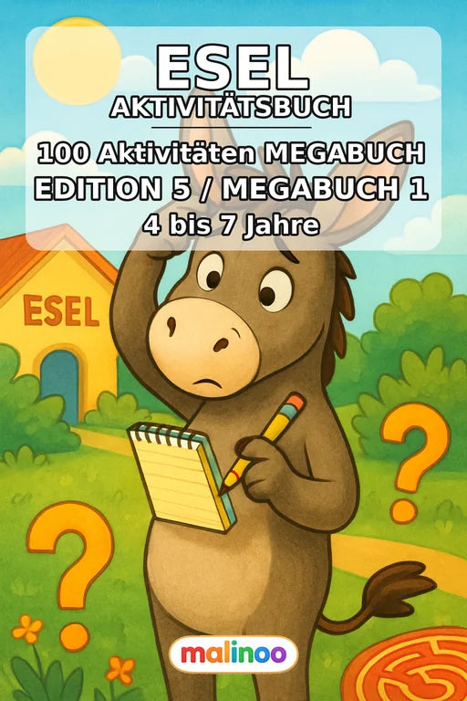 Esel Aktivitätsbuch 100 Rätsel- und Aktivitätsseiten PDF Download – Cover