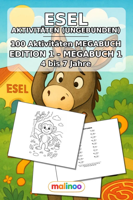 Esel Aktivitätsbuch 100 Rätsel- und Aktivitätsseiten gedruckt+lose – Cover