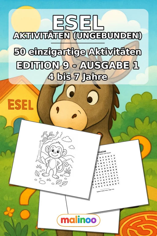 Esel Aktivitätsbuch 50 Rätsel- und Aktivitätsseiten gedruckt+lose – Cover