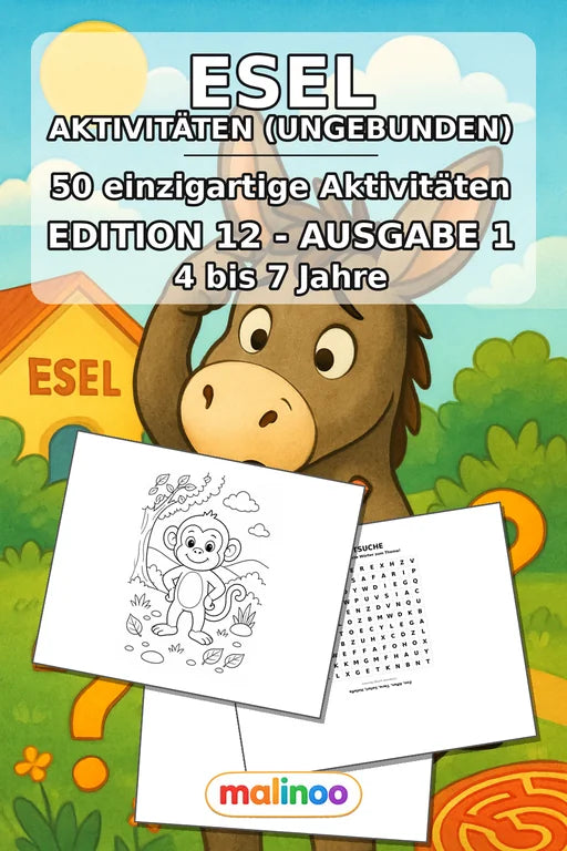 Esel Aktivitätsbuch 50 Rätsel- und Aktivitätsseiten gedruckt+lose – Cover