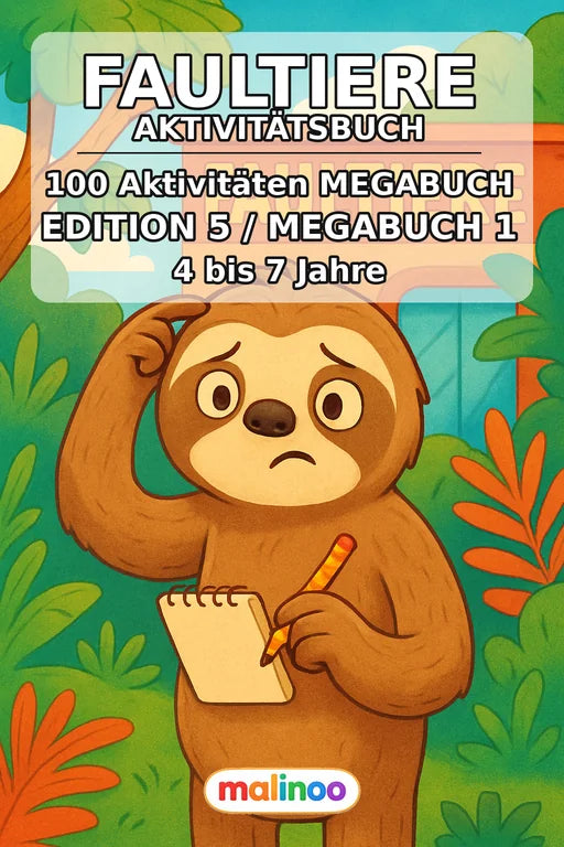 Faultiere Aktivitätsbuch 100 Rätsel- und Aktivitätsseiten gedruckt+geb – Cover