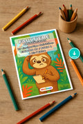 Faultiere Aktivitätsbuch 20 Rätsel- und Aktivitätsseiten PDF Download – Mockup-Ansicht