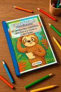 Faultiere Aktivitätsbuch 50 Rätsel- und Aktivitätsseiten gedruckt+gebu – Mockup-Ansicht