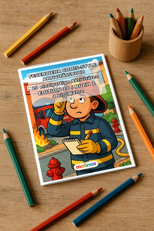 Feuerwehr Comis-Style Aktivitätsbuch 20 Rätsel- und Aktivitätsseiten g – Mockup-Ansicht