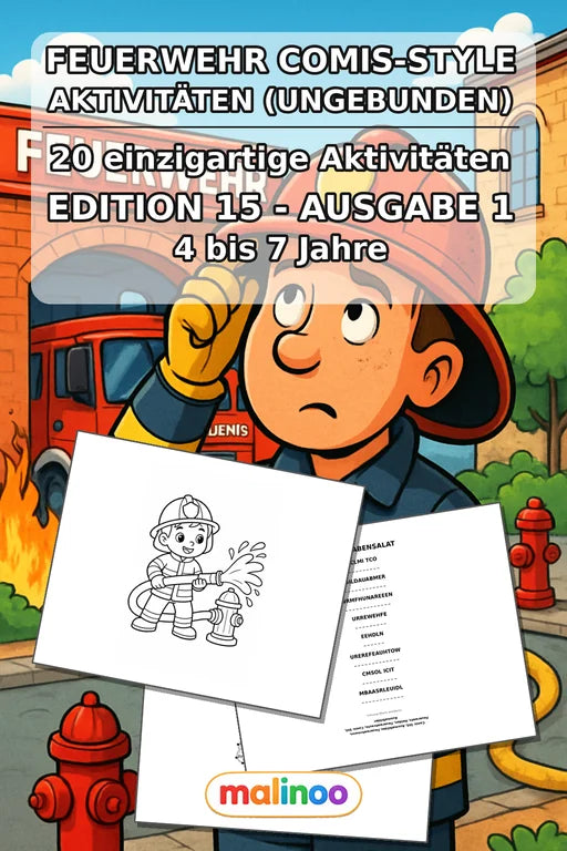 Feuerwehr Comis-Style Aktivitätsbuch 20 Rätsel- und Aktivitätsseiten g – Cover